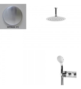 Bruma Elo Zestaw natryskowy 250 mm Termostatyczny Podtynkowy z ramieniem sufitowym satinox 1385604ST