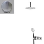 Bruma Elo Zestaw natryskowy 250 mm Termostatyczny Podtynkowy z ramieniem sufitowym satinox 1385604ST