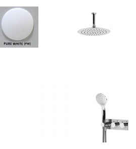 Bruma Elo Zestaw natryskowy 250 mm Termostatyczny Podtynkowy z ramieniem sufitowym pure white 1385604PW