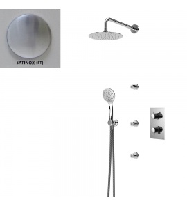 Bruma Elo Zestaw natryskowy 250 mm Termostatyczny Podtynkowy z ramieniem ściennym satinox 1389103ST