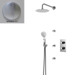 Bruma Elo Zestaw natryskowy 250 mm Termostatyczny Podtynkowy z ramieniem ściennym satinox 1389103ST