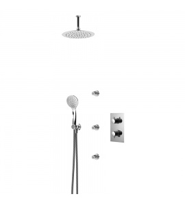 Bruma Elo Zestaw natryskowy 250 mm Termostatyczny Podtynkowy z ramieniem sufitowym chrom 1386102CR