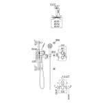 Bruma Elo Zestaw natryskowy 250 mm Termostatyczny Podtynkowy z ramieniem sufitowym chrom 1386102CR