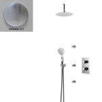 Bruma Elo Zestaw natryskowy 250 mm Termostatyczny Podtynkowy z ramieniem sufitowym satinox 1386102ST