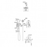 Bruma Elo Zestaw natryskowy 250 mm Termostatyczny Podtynkowy z ramieniem sufitowym pure white 1386102PW