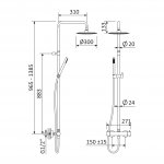 Bruma Elo Zestaw natryskowy 300 mm Termostatyczny Naścienny z ramieniem ściennym chrom 13848911