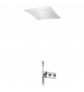 Bruma Elo Zestaw natryskowy podtynkowy z deszczownicą 380x380 mm sufitową oraz ze słuchawką prysznicową Chrom 1384231CR
