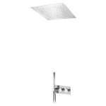 Bruma Elo Zestaw natryskowy podtynkowy z deszczownicą 500x500 mm sufitową oraz ze słuchawką prysznicową Chrom 1384221CR