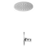 Bruma Elo Zestaw natryskowy podtynkowy z deszczownicą Ø 380 mm sufitową oraz ze słuchawką prysznicową Chrom 1384241CR