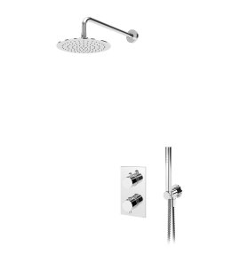 Bruma Elo Zestaw natryskowy 230 mm Termostatyczny Podtynkowy z ramieniem ściennym chrom 1387802CR