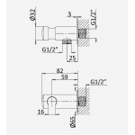 Bruma EloFlow Przyłącze kątowe z uchwytem do słuchawki prysznicowej night sky 1455909NS NA MAGAZYNIE!!