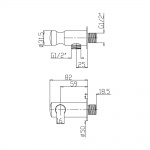 Bruma EloFlowingart Przyłącze kątowe z uchwytem do słuchawki prysznicowej chrom 14559091
