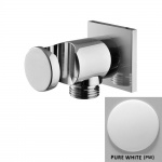 Bruma EloQ Przyłącze kątowe z uchwytem do słuchawki prysznicowej pure white 1455910PW