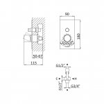 Bruma Escudo 2 Bateria wannowo-natryskowa 2-drożna podtynkowa Chrom 1021301CR