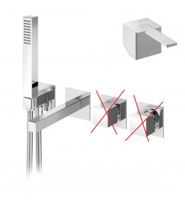 Bruma Escudo 2 Bateria wannowa podtynkowa 3-drożna z wylewką 230 mm i słuchawką prysznicową Chrom 1020901CR