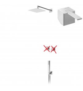 Bruma Escudo 2 Zestaw natryskowy podtynkowy z deszczownicą 250x250 mm ścienną Chrom 1027531CR