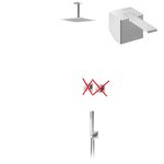 Bruma Escudo 2 Zestaw natryskowy podtynkowy z deszczownicą 250x250 mm sufitową Chrom 1026531CR