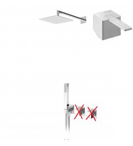 Bruma Escudo 2 Zestaw natryskowy podtynkowy z deszczownicą 250x250 mm ściennym i słuchawką prysznicową Chrom 1025701CR