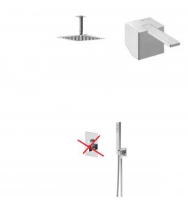 Bruma Escudo 2 Zestaw natryskowy podtynkowy z deszczownicą 250x250 mm sufitową i słuchawką prysznicową Chrom 1025621CR
