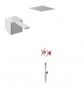 Bruma Escudo 2 Zestaw natryskowy podtynkowy z deszczownicą 300x300 mm sufitową i słuchawką prysznicową Chrom 1024211CR