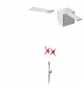 Bruma Escudo 2 Zestaw natryskowy podtynkowy z deszczownicą ścienną i słuchawką prysznicową Chrom 1024151CR