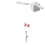 Bruma Escudo 2 Zestaw natryskowy podtynkowy z deszczownicą ścienną i słuchawką prysznicową Chrom 1024151CR