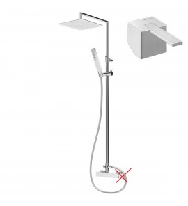 Bruma Escudo 2 Zestaw natryskowy naścienny z deszczownicą 250x250 mm na ruchomym ramieniu i słuchawką na uchwycie Chrom 1022761CR