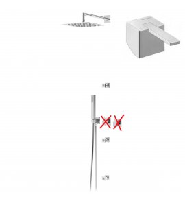 Bruma Escudo 2 Zestaw wannowo-natryskowy podłogowy z deszczownicą 250x250 mm i dyszami ściennymi Chrom 1027831CR
