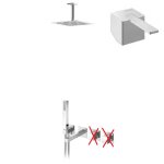 Bruma Escudo 2 Zestaw wannowo-natryskowy podtynkowy z deszczownicą 250x250 mm sufitową ze słuchawką prysznicową i wylewką Chrom 1023411CR