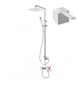 Bruma Escudo 2 Zestaw wannowo-natryskowy ścienny z deszczownicą 300x300 mm na ramieniu ruchomym i słuchawką prysznicową Chrom 1022671CR