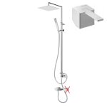 Bruma Escudo 2 Zestaw wannowo-natryskowy ścienna z deszczownicą 200x200 mm na ramieniu ruchomym i słuchawką prysznicową Chrom 1022661CR