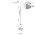 Bruma Escudo 2 Zestaw wannowo-natryskowy ścienny z deszczownicą 250x250 mm na ramieniu ruchomym i słuchawką prysznicową Chrom 1022651CR
