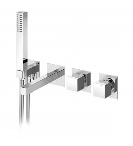 Bruma Escudo Bateria wannowa podtynkowa 3-drożna z wylewką 230 mm i słuchawką prysznicową Chrom 1020902CR