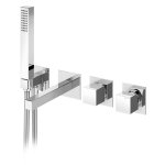 Bruma Escudo Bateria wannowa podtynkowa 3-drożna z wylewką 230 mm i słuchawką prysznicową Chrom 1020902CR