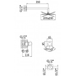 Bruma Escudo Zestaw natryskowy 200 mm podtynkowy z ramieniem ściennym chrom 1027622CR