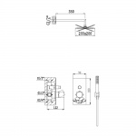 Bruma Escudo Zestaw natryskowy 200 mm podtynkowy z ramieniem ściennym chrom 1027662CR