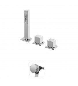Bruma Escudo Zestaw natryskowy 2-drożna na brzeg wanny z syfonem chrom 1025212CR