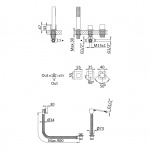 Bruma Escudo Zestaw natryskowy 2-drożna na brzeg wanny z syfonem chrom 1025212CR
