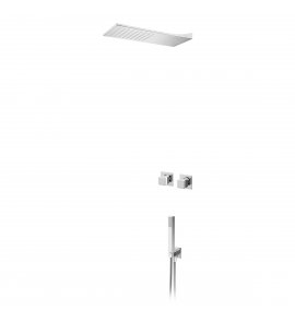 Bruma Escudo Zestaw natryskowy podtynkowy z deszczownicą ścienną i słuchawką prysznicową Chrom 1024152CR
