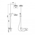 Bruma Escudo Zestaw wannowo-natryskowy 200 mm naścienny z ramieniem ściennym chrom 1022662CR
