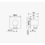 Bruma FlowQ Przyłącze kątowe Chrom 1455922CR