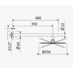 Bruma FlowRL Deszczownica Ø 250 mm z ramieniem ściennym Chrom 1455276CR