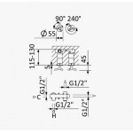 Bruma Genesi Bateria natryskowa podtynkowa z 2 wylotami Chrom 1916521CR