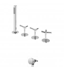 Bruma Genesi Bateria wannowo-natryskowy na brzeg wanny ze słuchawką prysznicową i napełnianiem przez przelew Chrom 1914201CR