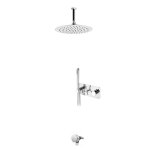 Bruma Genesi Bateria wannowo-natryskowa termostatyczna podtynkowa z deszczownicą sufitową Ø 250 mm ze słuchawką prysznicową i napełnianiem przez przelew Chrom 1915121CR