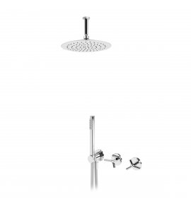 Bruma Genesi Zestaw prysznicowy podtynkowy z deszczownicą sufitową Ø 250 mm i słuchawką prysznicową Chrom 1917521CR