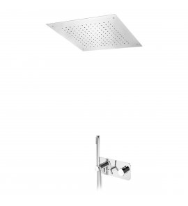 Bruma Genesi Zestaw prysznicowy podtynkowy termostatyczny z deszczownicą sufitową 380x380mm i słuchawką prysznicową Chrom 1917861CR