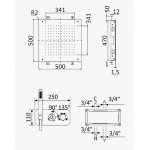 Bruma Genesi Zestaw prysznicowy podtynkowy termostatyczny z deszczownicą sufitową 500x500mm i słuchawką prysznicową Chrom 1917871CR