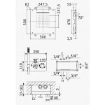 Bruma Genesi Zestaw prysznicowy podtynkowy termostatyczny z deszczownicą sufitową 500x500mm ze strumieniem kaskadowym i słuchawką prysznicową Chrom 1917881CR