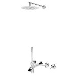 Bruma Genesi Zestaw wannowo-natryskowy termostatyczny podtynkowy z deszczownicą ścienną Ø 250 mm ze słuchawką prysznicową Chrom 1913121CR